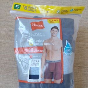 Hanes Men's Boxer Briefs - Black, Blue, Gray